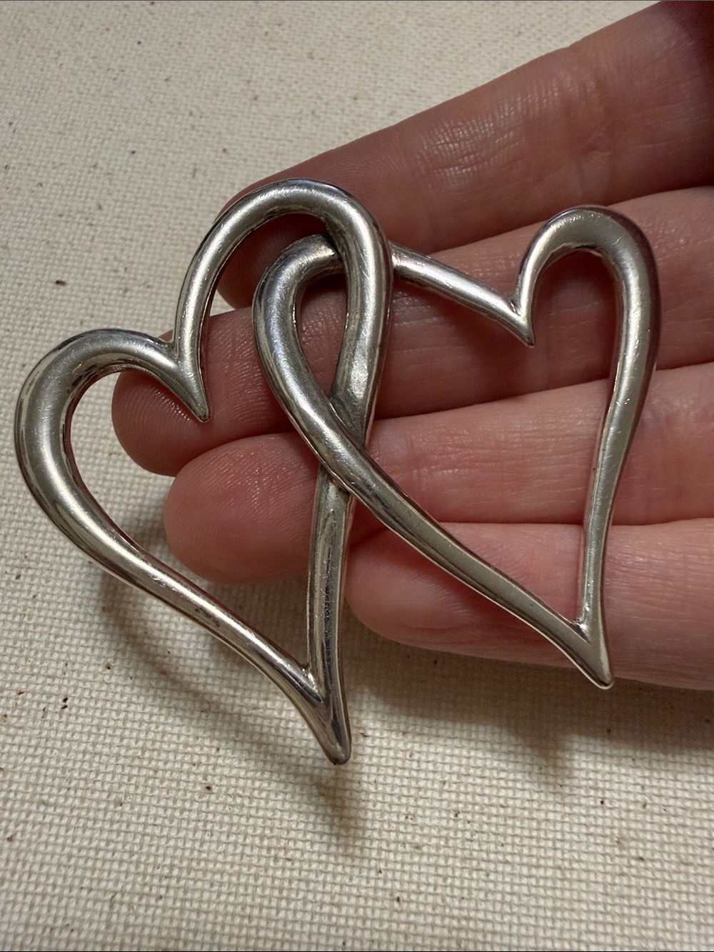 Sterling Silver 925 Double Heart pendant - Picture 10 of 10